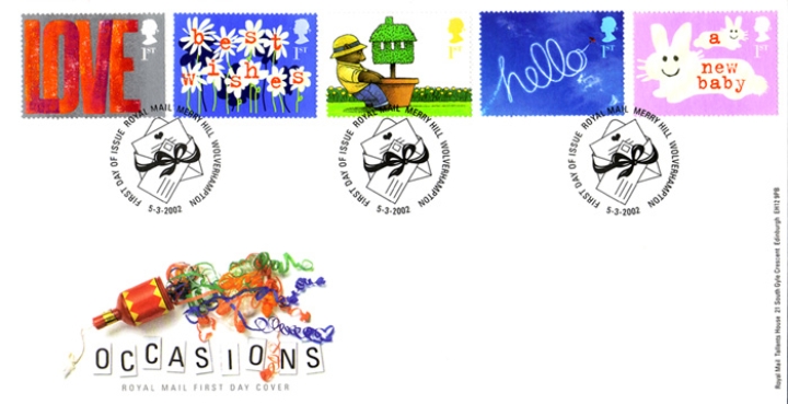 2002 GB - FDC - Occasions (Addressed)